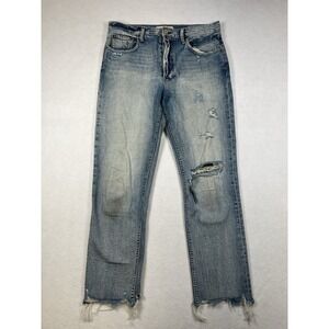 Trave Constance Jeans Women's size 31 Button Fly Cropped Wash Busy Child